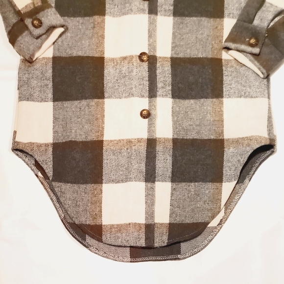 New ONELEVEN LONG PLAID FLANNEL JACKET SHACKET M - Picture 5 of 9